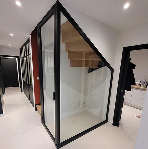 Porte battante separation fixe pan coupe 1